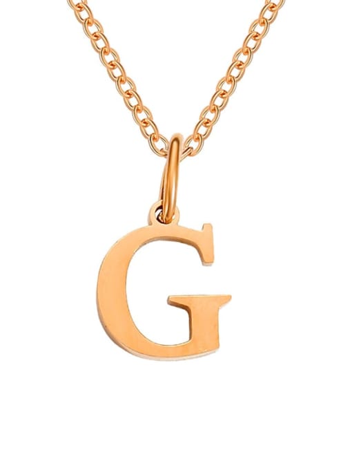 G Rose Gold Stainless steel Letter Minimalist Necklace