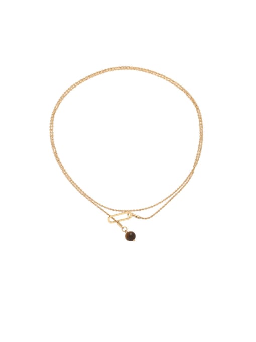 Y-shaped necklace (around 79CM) Brass Geometric Hip Hop Lariat Necklace