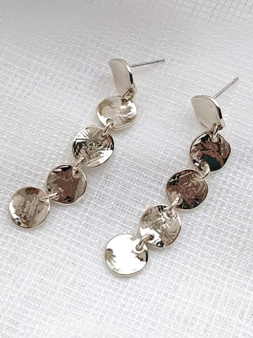 HYACINTH Copper Vintage Smooth  Round Long Drop Trend Korean Fashion Earring 3