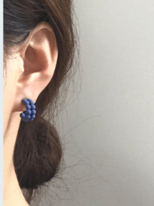 Five Color Zinc Alloy Enamel Geometric Minimalist Stud Earring 1