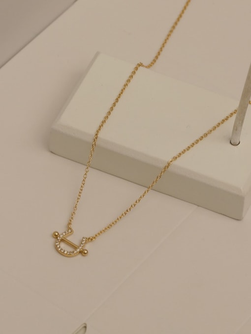 HYACINTH Brass Cubic Zirconia Geometric Minimalist Trend Korean Fashion Necklace 3