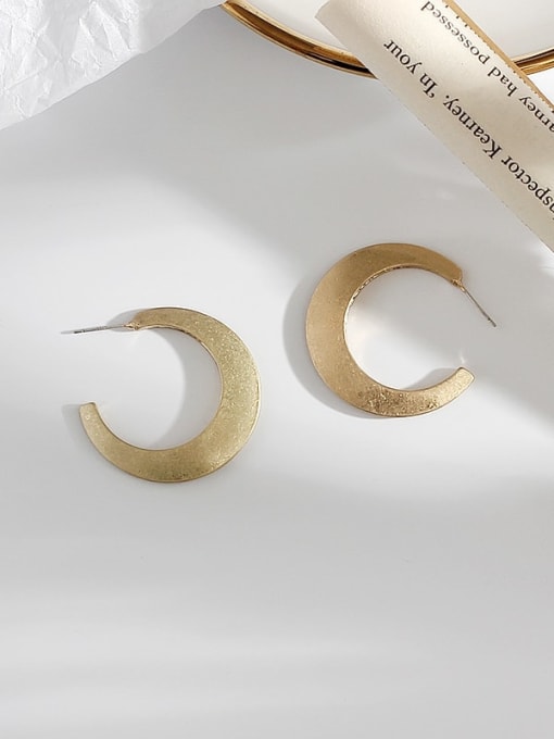 HYACINTH Copper Smooth Round Minimalist Stud Trend Korean Fashion Earring 3