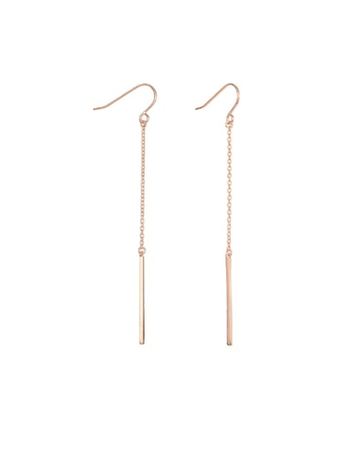 Rose gold Stainless steel Tassel Minimalist Hook Earring