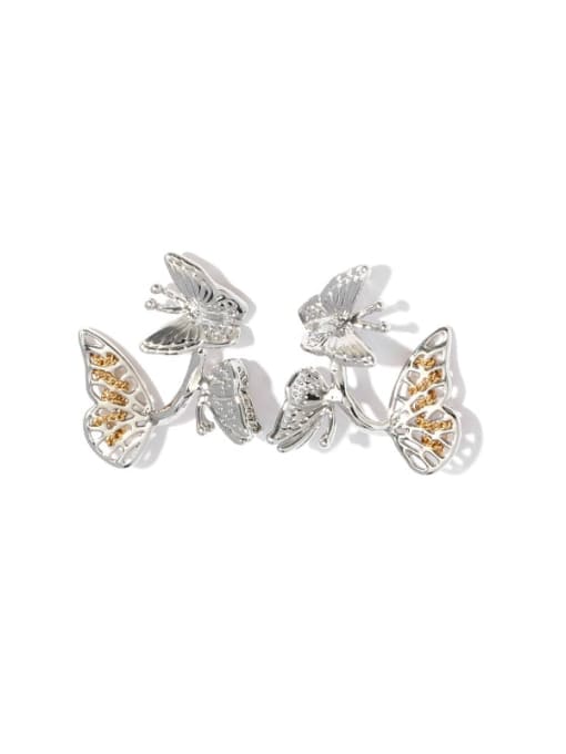 TINGS Brass Cubic Zirconia Butterfly Bohemia Stud Earring