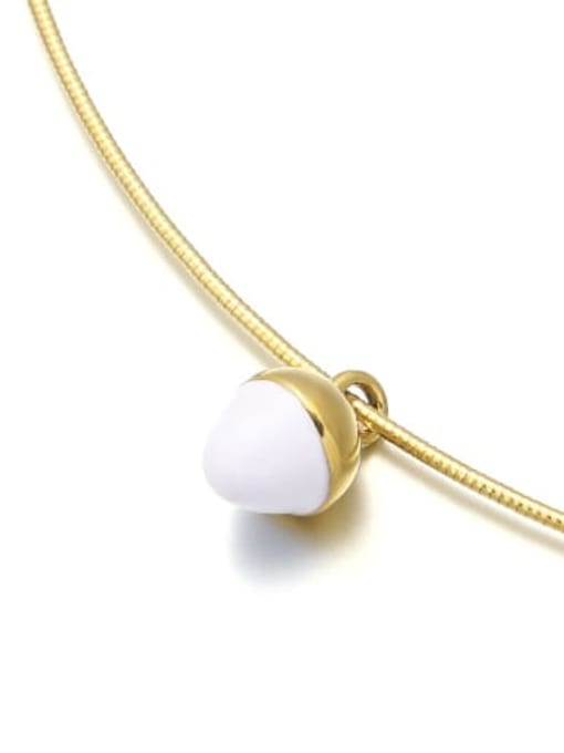 golden Brass Enamel Geometric Minimalist Necklace