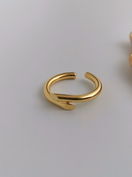 HYACINTH Copper Smooth Geometric Minimalist Free Size Band Fashion Ring 0