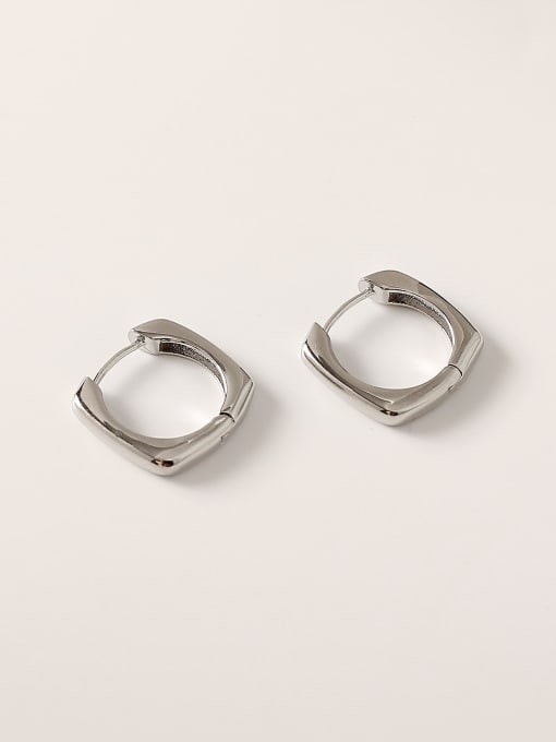 HYACINTH Brass Hollow Geometric Minimalist Huggie Trend Korean Fashion Earring 3