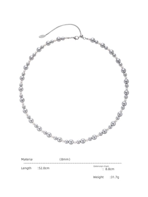 ACCA Brass Imitation Pearl Irregular Vintage Beaded Necklace 2