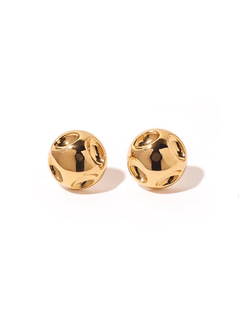 golden Brass  Round  Ball Vintage Stud Earring