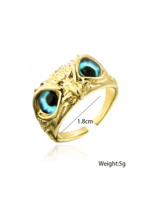 AOG Brass Cubic Zirconia Cute Owl Band Ring 4