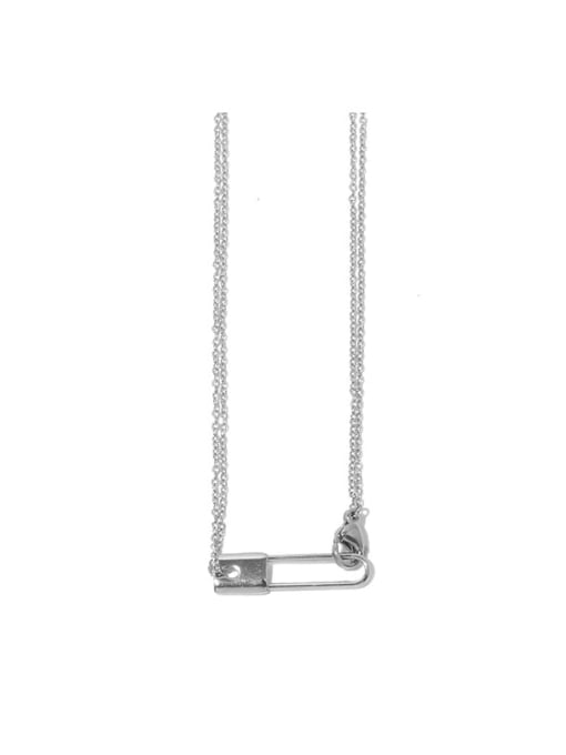 ACCA Titanium Steel Locket Minimalist Pin Pendant  Necklace