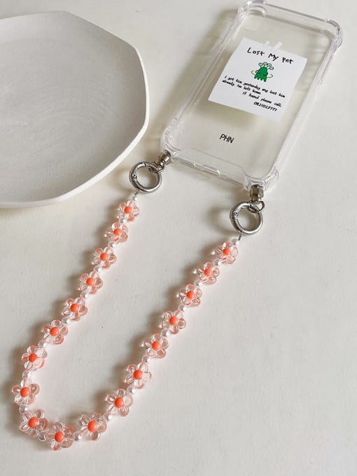 Orange (excluding mobile phone case) Alloy Resin Flower Trend Mobile Phone Accessories