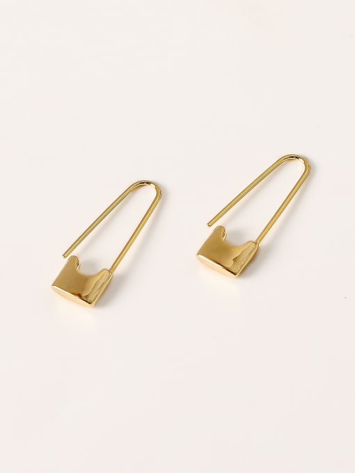 HYACINTH Brass Geometric Minimalist Hook Trend Korean Fashion Earring 0