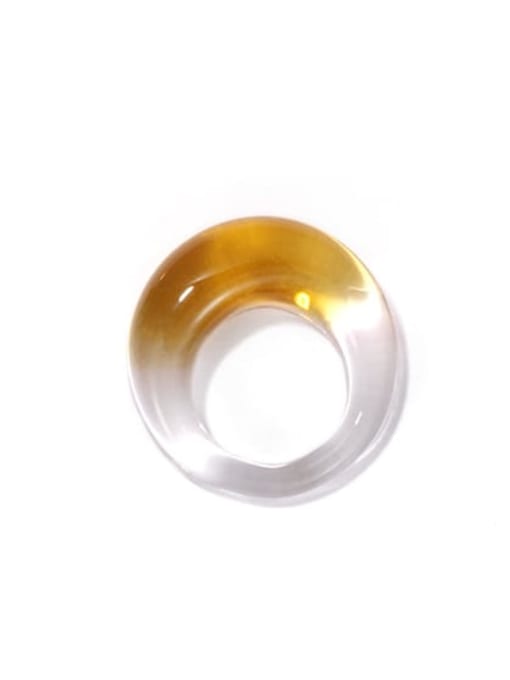 Yellow Hand Glass Geometric Minimalist Band Ring
