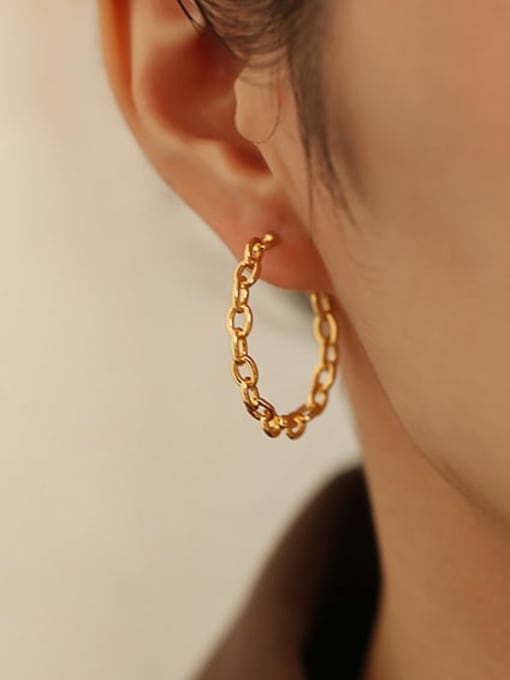 ACCA Brass Twist Geometric Vintage Single Earring 1