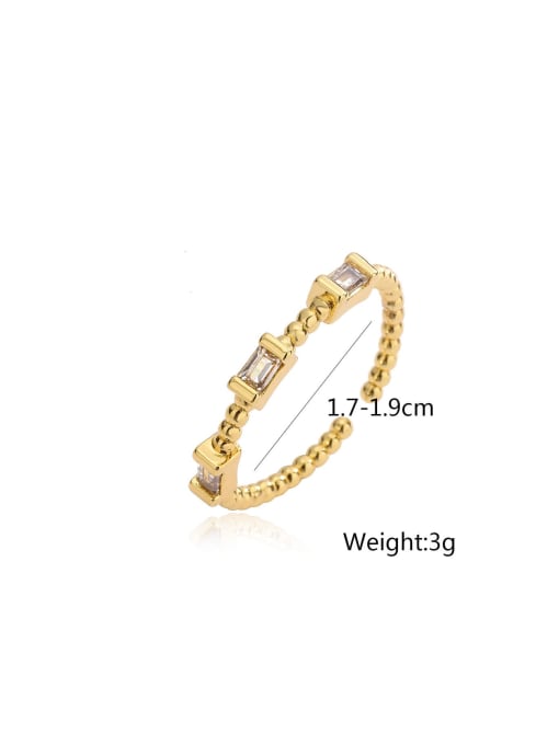 AOG Brass Cubic Zirconia Geometric Trend Band Ring 3