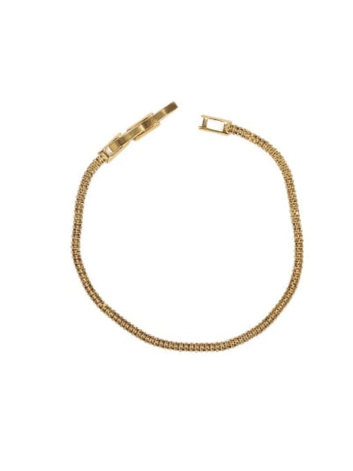 Gold narrow Bracelet Brass Geometric chain Vintage Necklace