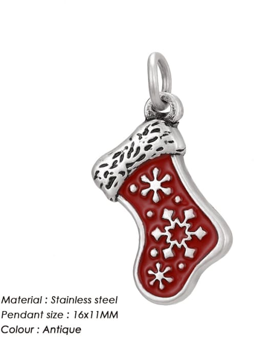 Antique  blackening Stainless Steel 3d Stainless Steel Accessories Christmas Series Pendant
