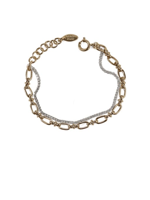 ACCA Brass Geometric Vintage  Multilayer chain Strand Bracelet 1