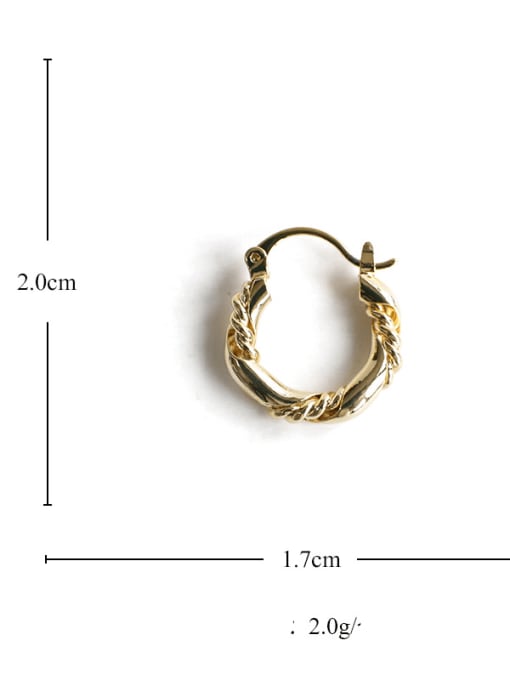 ACCA Brass Hollow Geometric Vintage Hoop Earring 3