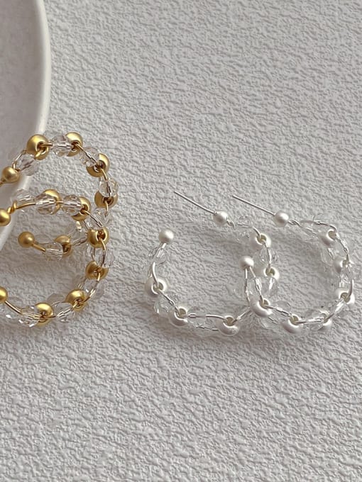 ZRUI Brass Bead Geometric Minimalist Earring 1