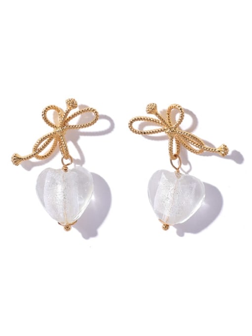 Transparent Brass Imitation Pearl Irregular Vintage Drop Earring