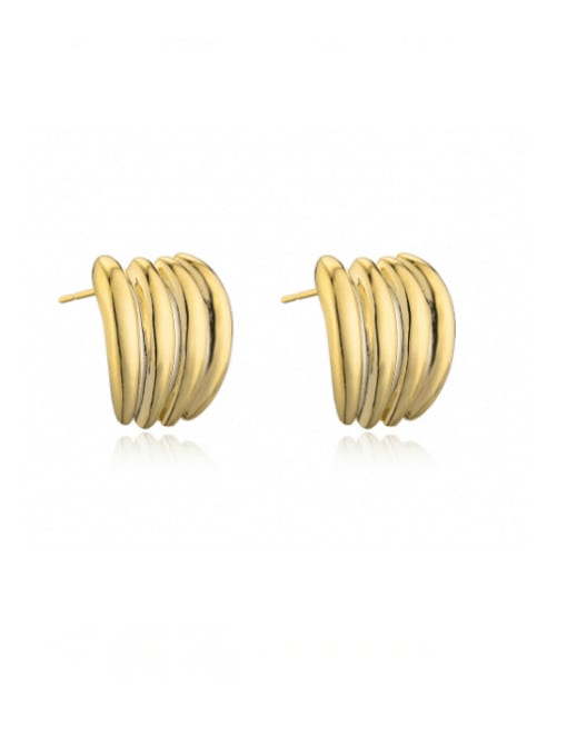 41535 Brass Geometric Minimalist Stud Earring