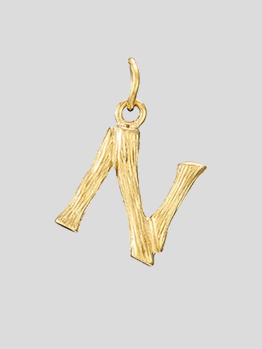N 14 K gold Titanium 26 Letter Minimalist Initials Necklace