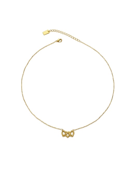 ACCA Titanium Steel Chain Brass  Heart Pendant Minimalist Necklace 3
