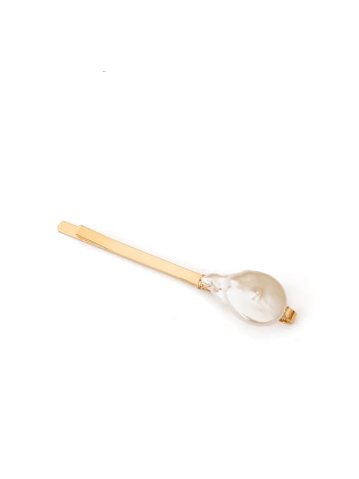 A pearl Alloy Bohemia Irregular  Freshwater Pearl Hair Pin