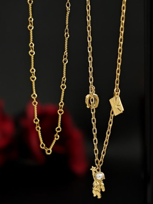 ACCA Brass Astronaut Vintage Necklace 2