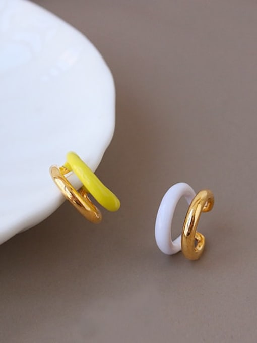 ACCA Brass Enamel Geometric Minimalist Single Earring 2