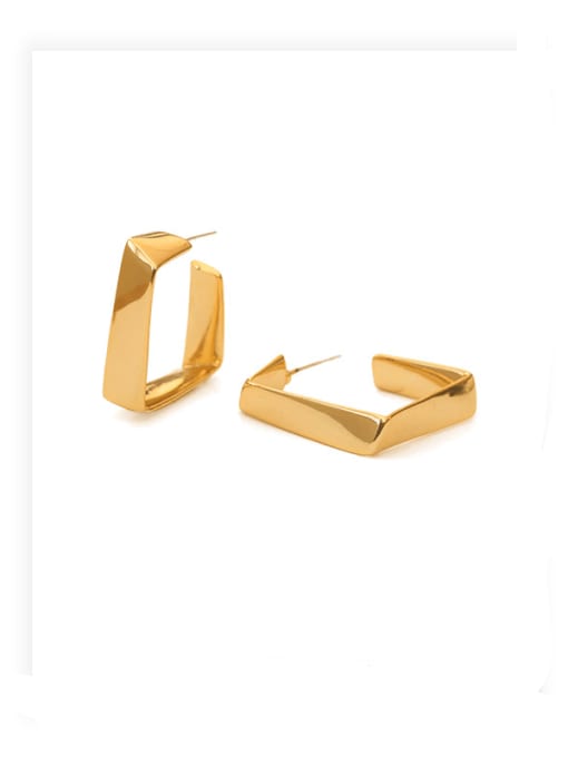 ACCA Brass smooth Geometric Minimalist Stud Earring 0