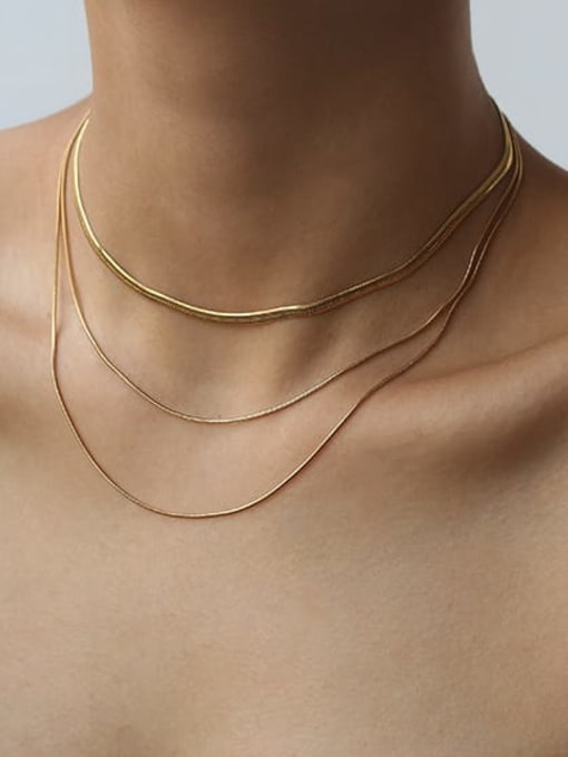 ACCA Brass Snake Chain Minimalist Necklace 1