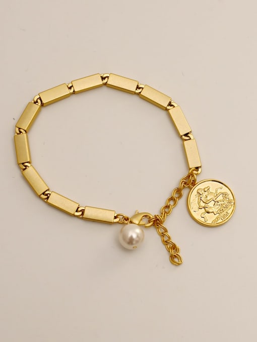 Nostalgic gold Brass Geometric Vintage Link Bracelet
