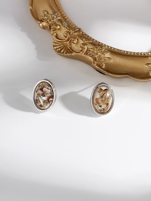 HYACINTH Copper Resin Geometric Vintage Stud Trend Korean Fashion Earring 4