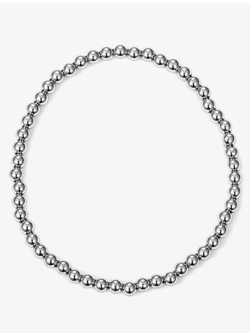 TINGS Titanium Steel Round Minimalist Beaded Bracelet 0