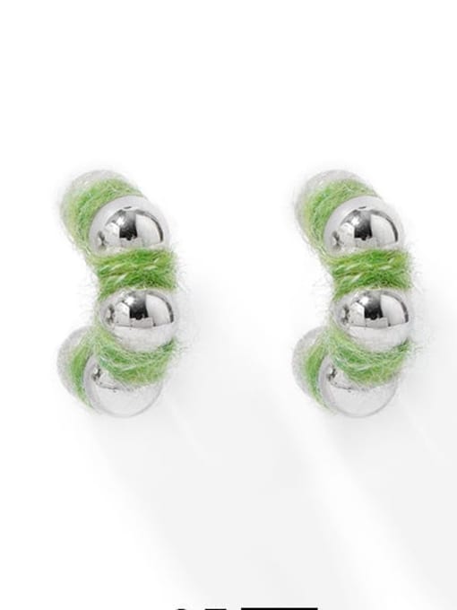 green 2.9cm*2.3cm Brass Geometric Minimalist Stud Earring