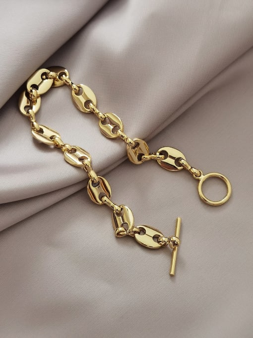 HYACINTH Brass Hollow Geometric Chain Vintage Link Bracelet 1
