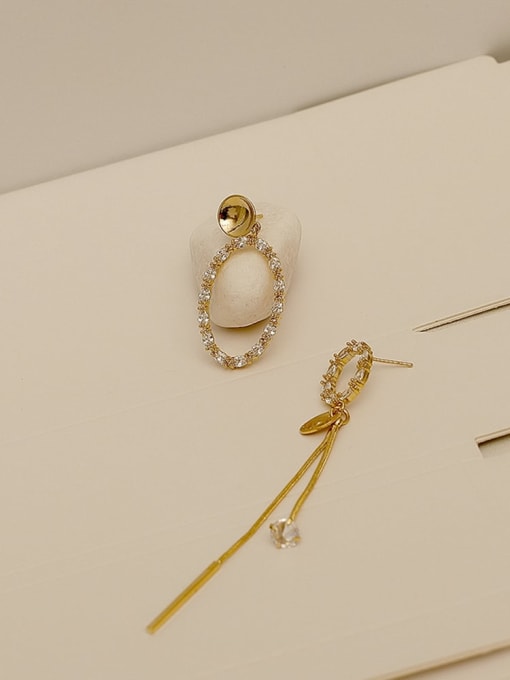 14k Gold Brass Geometric Vintage Drop Trend Korean Fashion Earring