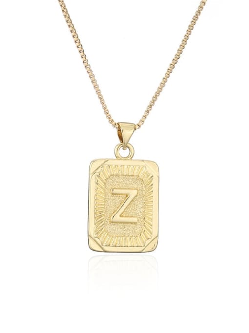 Z Brass Letter Hip Hop Geometry Pendant Necklace