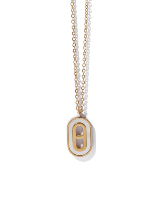 Five Color Brass Shell Geometric Minimalist Necklace 0