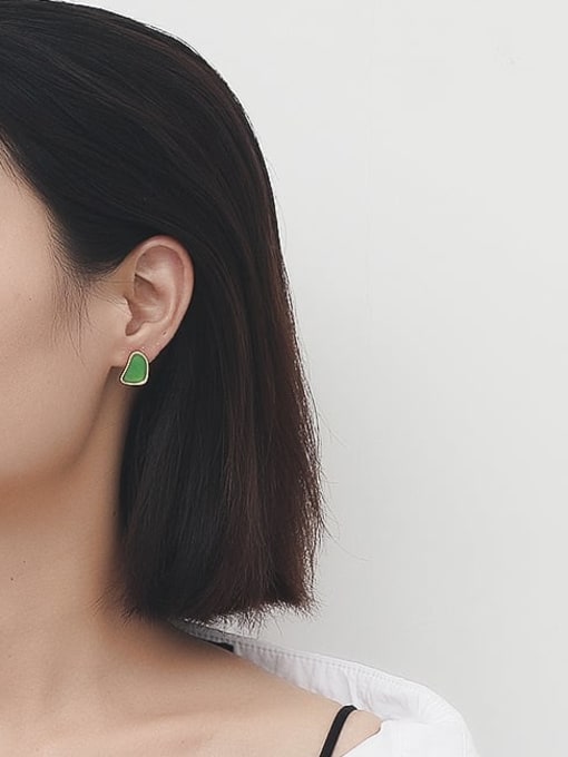 HYACINTH Copper Enamel Geometric Vintage Stud Trend Korean Fashion Earring 1