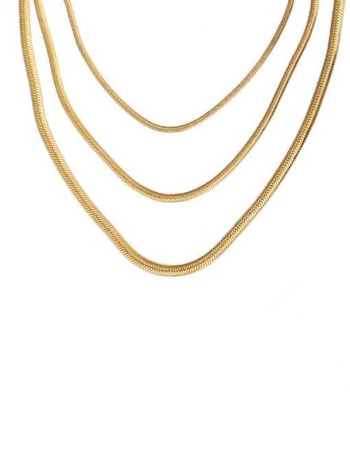 ACCA Titanium Steel Geometric Minimalist  Snake bone chain Necklace