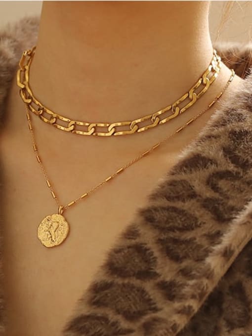 ACCA Brass Geometric Vintage  pendant Necklace 1