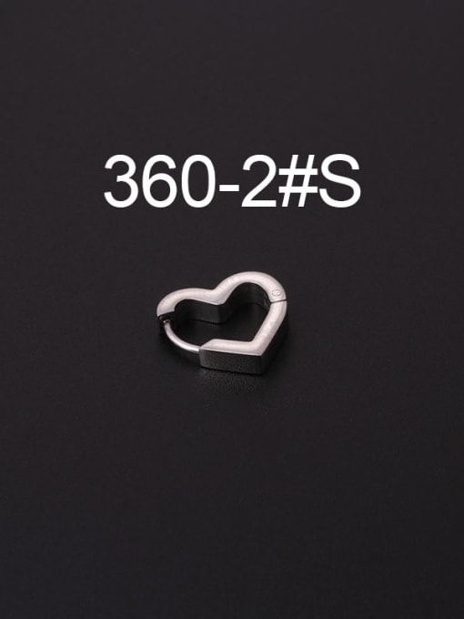 2# Steel Stainless steel Heart Minimalist Huggie Earring(Single Only One)