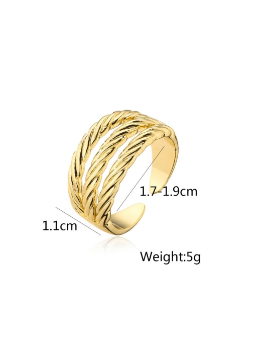 AOG Brass Cubic Zirconia Geometric Hip Hop Stackable Ring 3