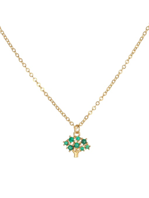 Vegetable gold Brass Cubic Zirconia Friut Cute Necklace