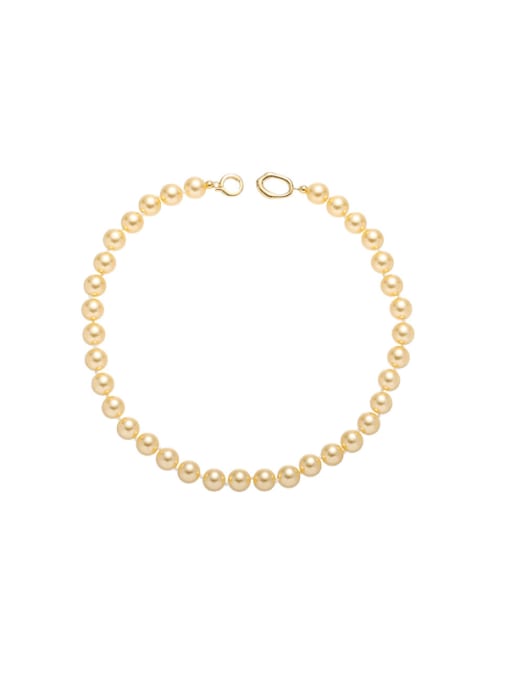 ACCA Brass Imitation Pearl Geometric Minimalist Necklace 0