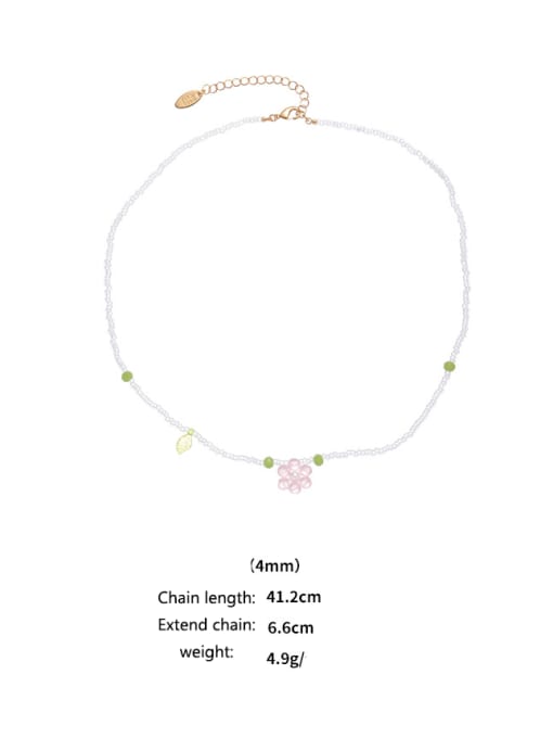 Five Color Brass Bohemia Glass Crystal Beads Flower Bracelet and Necklace Set 4